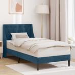 vidaXL Bedframe met hoofdeinde Blauw 90 x 200 cm Fluweel, Verzenden, Nieuw, Blauw, Stof