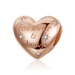 Hart Forever & Always Gouden Bedel Charm Pandora compatible, Sieraden, Tassen en Uiterlijk, Bedels, Nieuw, Overige merken, Verzenden