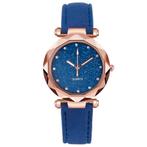 Fako® - Horloge - Stars - PU Suède - Ø 34mm - Donkerblauw, Verzenden, Nieuw