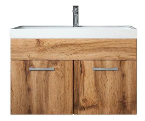 Badkamermeubel Set Paso 01 80 x 40 cm Eiken Badmeubel, Huis en Inrichting, Badkamer | Badkamermeubels, Nieuw, Wastafelkast, Verzenden