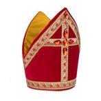 Sint kokermijter katoenfluweel, Verzenden, Nieuw, Feestartikel