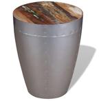 Bijzettafel gerecycled hout luchtvaartstijl | retourdeal..., Minder dan 45 cm, Minder dan 55 cm, Gebruikt, Rond