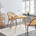 [en.casa] Eettafel Närpes bamboe 70x70x75 cm houtkleurig, Huis en Inrichting, Tafels | Eettafels, Verzenden, Nieuw