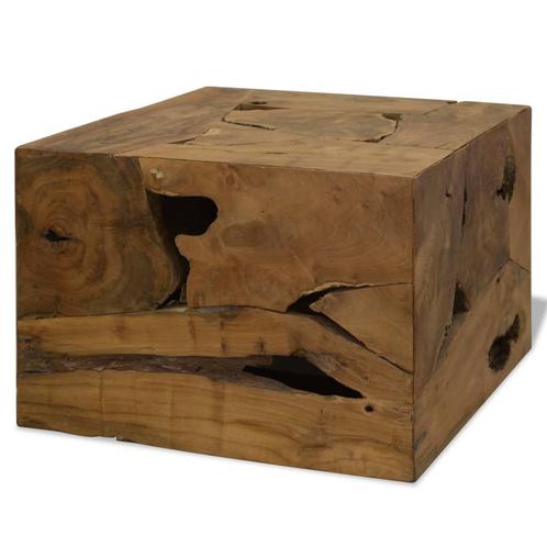 vidaXL Salontafel 50x50x35 cm echt teakhout bruin, Huis en Inrichting, Tafels | Salontafels, 50 tot 100 cm, Nieuw, Teakhout, Minder dan 50 cm
