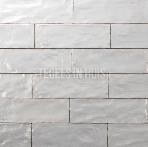 Wandtegel 6,5x20 wit handvormlook white wandtegel, Doe-het-zelf en Verbouw, Tegels, Wandtegels, Nieuw, 10 m² of meer, Keramiek