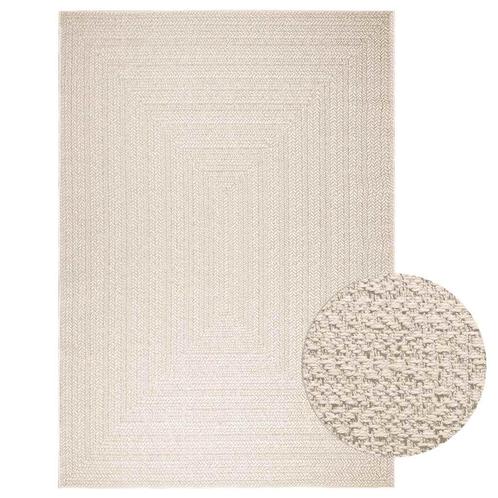 vidaXL Vloerkleed ZIZUR room binnen en buiten 200x290 cm, Huis en Inrichting, Stoffering | Tapijten en Kleden, Crème, Nieuw, Verzenden