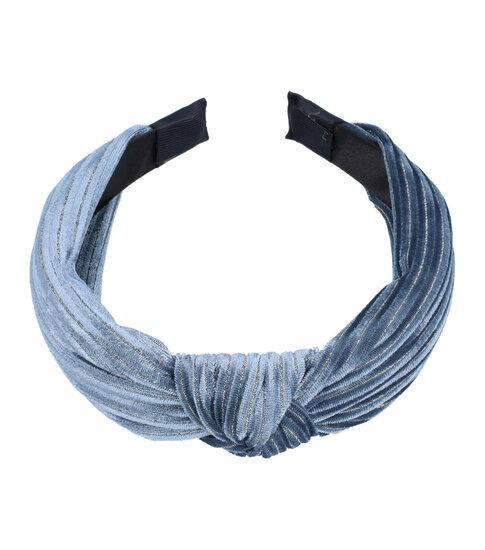 Diadeem Knoop Velvet Glitter Streep Jeans Blauw, Sieraden, Tassen en Uiterlijk, Uiterlijk | Haarverzorging, Verzenden