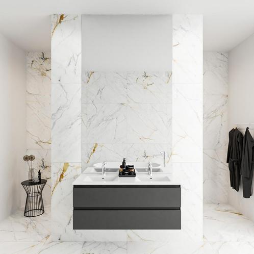 MONDIAZ DENTA 120 badmeubel dark grey 2 lades wastafel, Doe-het-zelf en Verbouw, Sanitair, Bad, Nieuw, Ophalen of Verzenden