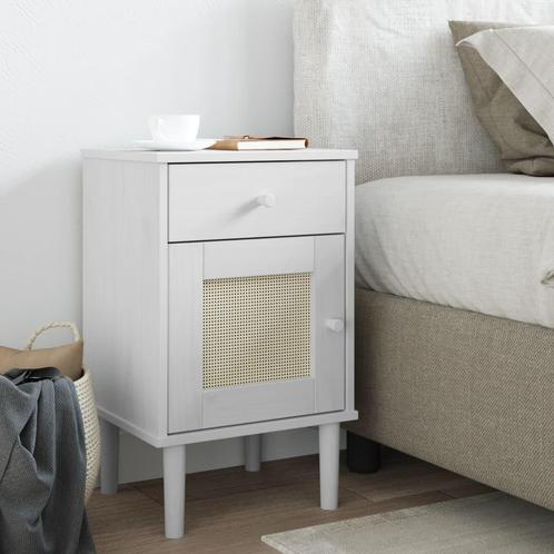 vidaXL Nachtkastje SENJA rattan-look 40x35x65 cm grenenhout, Huis en Inrichting, Slaapkamer | Nachtkastjes, Nieuw, Hout, Verzenden