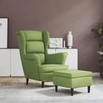 vidaXL Fauteuil met voetenbank fluweel lichtgroen, Huis en Inrichting, Fauteuils, Verzenden, Nieuw