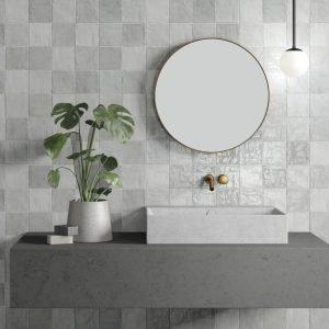 Wandtegel Lichtgrijs 10x10cm (Muurtegels) (Bouwmaterialen), Doe-het-zelf en Verbouw, Tegels, Minder dan 20 cm, Minder dan 20 cm