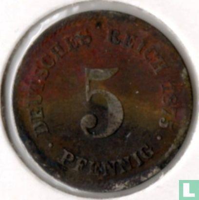 Duitsland - Duitse Rijk 5 pfennig 1875 (D), Postzegels en Munten, Munten | Europa | Niet-Euromunten, Losse munt, Duitsland, Verzenden