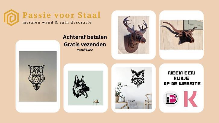 Stalen wand en tuindecoratie, van Hertenkop tot Uil, Diversen, Kerst, Nieuw