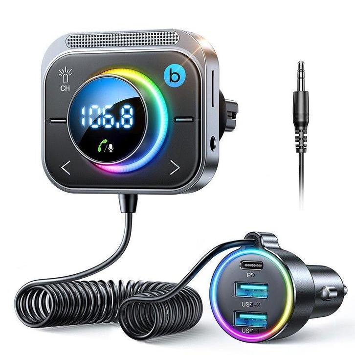 DrPhone BC21 Bluetooth 5.3 FM-Transmitter Autolader - Adapte, Telecommunicatie, Autoladers, Verzenden