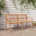 vidaXL Bankje Batavia 150 cm massief teakhout, Tuin en Terras, Verzenden, Nieuw, Hout