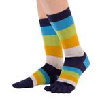 TOETOE Everyday Mid-Calf Heren teensokken  Blauw/Geel - 41-4, Verzenden, Nieuw, Kleding