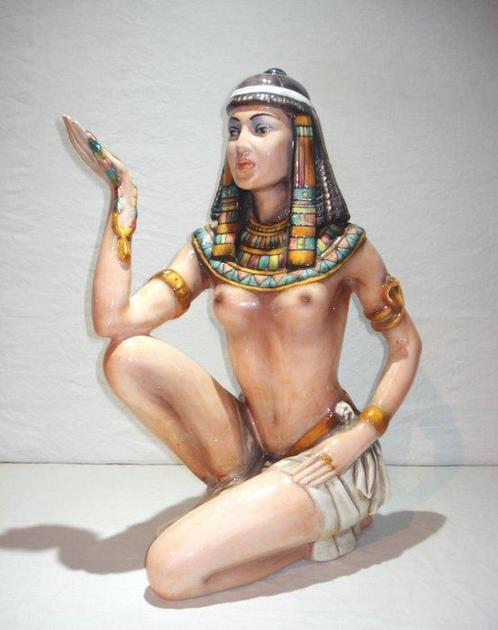 Beeld, Egyptische Princes - 45.5 cm - Keramiek, Antiek en Kunst, Kunst | Designobjecten