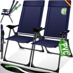 Tuinstoelen verstelbaar - Ligstoel - Set van 2 - Blauw - KES, Verzenden, Nieuw