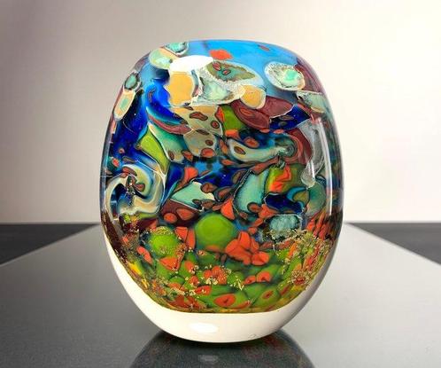 Maxence Parot - Vaas - Uniek opaline en gouden vaas - Glas, Antiek en Kunst, Kunst | Designobjecten