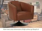 Leren draaifauteuil Press, Huis en Inrichting, Fauteuils, Bohemian, Klassiek, Retro, Romantisch, Vintage, Nieuw, Ophalen of Verzenden