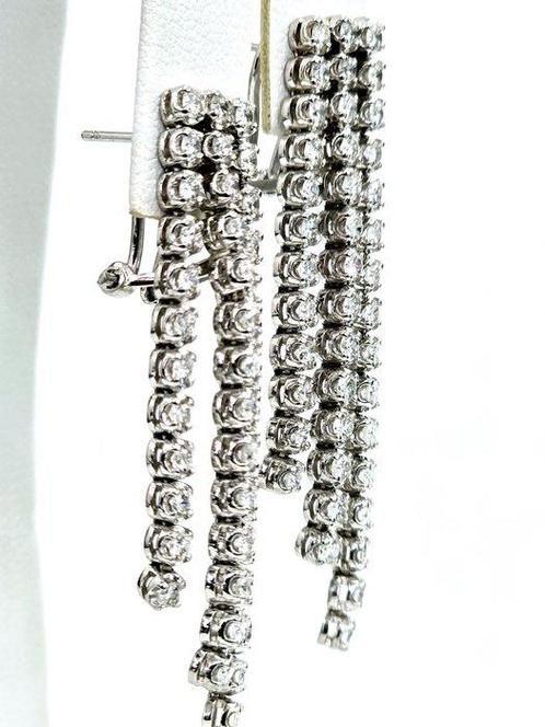 Oorbellen - 14 karaat Witgoud - 2.94ct. tw. Diamant, Sieraden, Tassen en Uiterlijk, Oorbellen