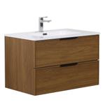 Badkamermeubel Set Luxor 80cm Walnoot Badmeubel, Huis en Inrichting, Badkamer | Badkamermeubels, Verzenden, Nieuw, Wastafelkast