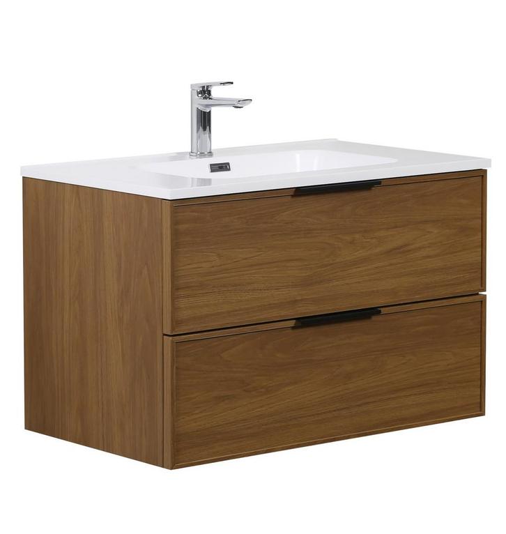 Badkamermeubel Set Luxor 80cm Walnoot Badmeubel, Huis en Inrichting, Badkamer | Badkamermeubels, Nieuw, Wastafelkast, Verzenden