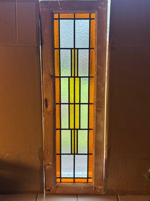 Glas-in-loodraam - 1930-1940 - paneel in houten frame - H., Antiek en Kunst, Kunst | Designobjecten