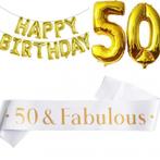 3-delige decoratie set 50 & Fabulous, Hobby en Vrije tijd, Feestartikelen, Verzenden, Nieuw, Versiering, Abraham of Sarah
