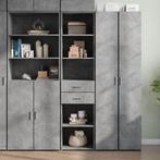 vidaXL buffetkast 45x42,5x185 cm bewerkt hout betongrijs, Minder dan 50 cm, Verzenden, Nieuw, Minder dan 100 cm