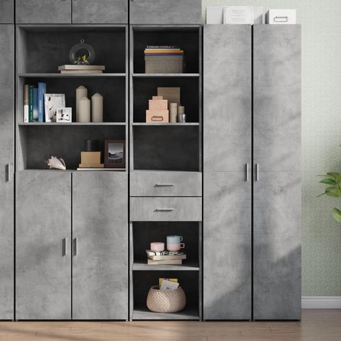 vidaXL buffetkast 45x42,5x185 cm bewerkt hout betongrijs, Huis en Inrichting, Kasten | Buffetkasten, 25 tot 50 cm, Nieuw, Overige houtsoorten
