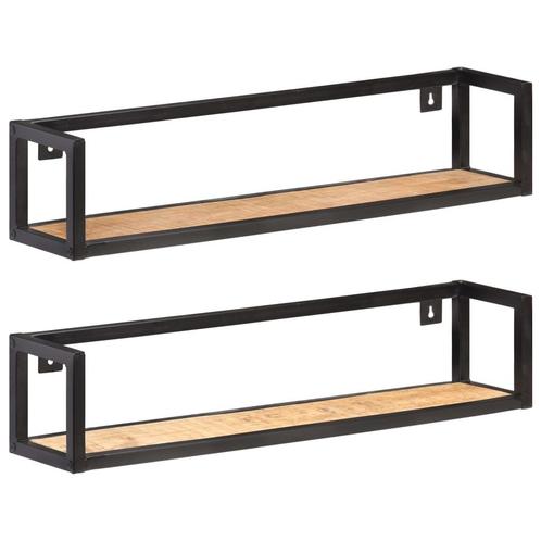 vidaXL Wandschappen 2 st 80 cm ruw mangohout, Huis en Inrichting, Woonaccessoires | Wandplanken en Boekenplanken, Nieuw, Verzenden