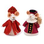 Vilten Sintermuis en  Piet Cyclaam met Jute Zak  -  18cm NIE, Ophalen of Verzenden, Nieuw