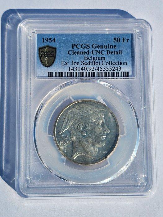 België. Boudewijn I. 50 Francs 1954, Ex Joe Sédillot, Postzegels en Munten, Munten | Nederland