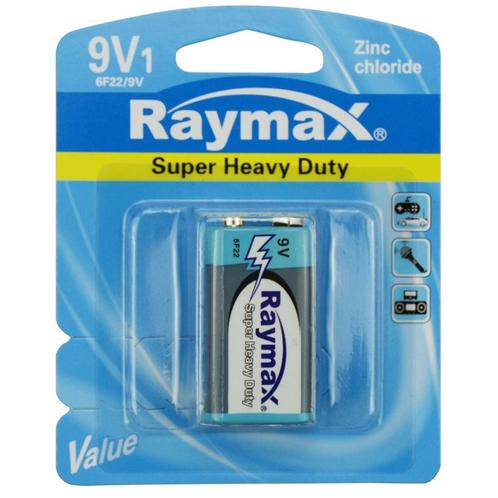 Raymax Zink batterij - 9V - 6LF22 - per stuk (9V Blokken), Audio, Tv en Foto, Accu's en Batterijen, Nieuw, Ophalen of Verzenden