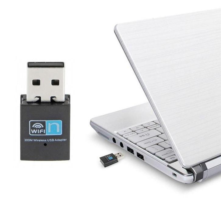 WIFI mini usb dongle adapter ontvanger 300mbps netwerk + CD, Computers en Software, Overige Computers en Software, Nieuw, Verzenden