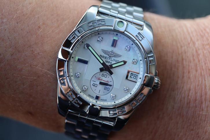 Horloge Breitling Galactic 36 MOP Diamond 04/2012, Sieraden, Tassen en Uiterlijk, Horloges | Dames, Staal, Zo goed als nieuw, Staal