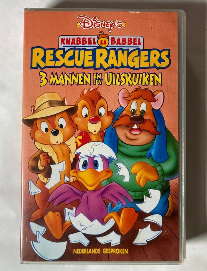 KNABBEL & BABBEL RESCUE RANGERS 3 MANNEN EN EEN UILSKUIKEN, Cd's en Dvd's, VHS | Film, Gebruikt, Verzenden