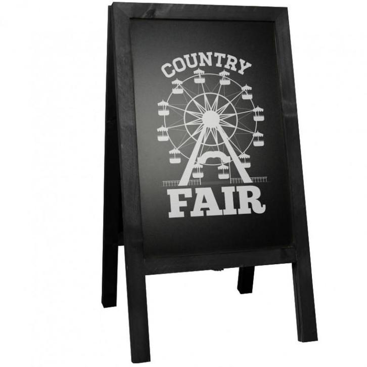 Krijtstoepbord Steigerhout Zwart  46x80 Cm, Zakelijke goederen, Kantoor en Winkelinrichting | Kantoorartikelen, Nieuw in verpakking