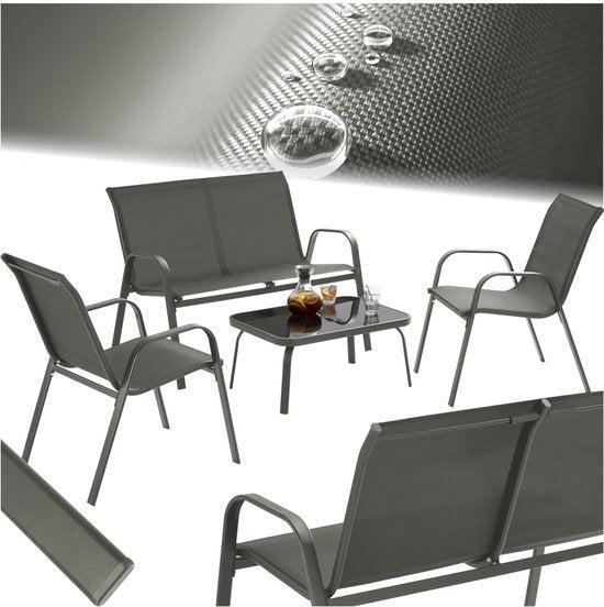 2dekans | tectake® Tuinset Nora - Moderne Zitgroep voor 4, Tuin en Terras, Tuinsets en Loungesets, Zo goed als nieuw, Ophalen of Verzenden