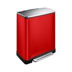 EKO E-Cube recycling pedaalemmer 28+18 ltr - rood/Mat RVS, Huis en Inrichting, Woonaccessoires | Prullenbakken, Verzenden, Nieuw