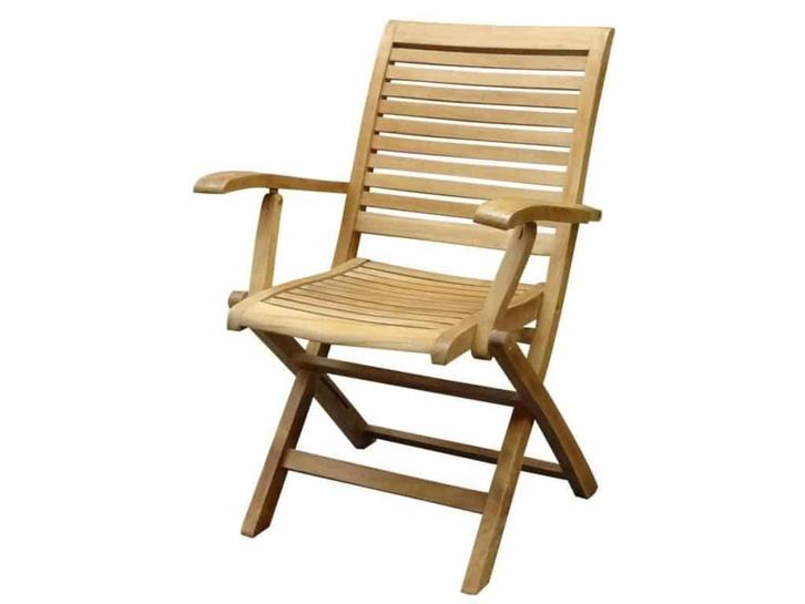 Arona dining tuinstoel inklapbaar met armleuning teak, Tuin en Terras, Tuinstoelen, Nieuw, Teakhout, Ophalen of Verzenden