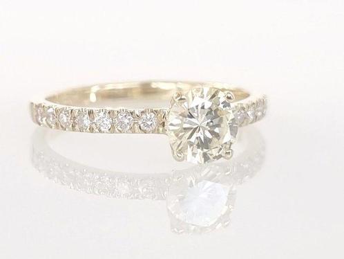 Verlovingsring - 14 karaat Geel goud - 0.96ct. tw. Diamant, Sieraden, Tassen en Uiterlijk, Antieke sieraden