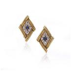 Other brand - Oorbellen Asprey 18kt goud saffier en diamant, Sieraden, Tassen en Uiterlijk, Oorbellen, Nieuw