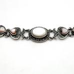 Zilver, 925 Sterling Silver Mother Of Pearl & Marcasite -, Antiek en Kunst