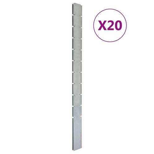 vidaXL Schuttingpalen 20 st 260 cm gegalvaniseerd staal, Tuin en Terras, Palen, Balken en Planken, Nieuw, Verzenden