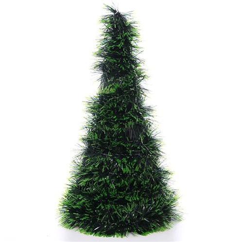 Dennenboom kerstboom Kunst 26 cm. TINSEL GREEN/BLACK Kunst, Huis en Inrichting, Woonaccessoires | Kunstplanten en Kunstbloemen