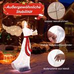 COSTWAY kerstfiguur, engel met warmwitte LED-lampjes, kerstd, Verzenden, Zo goed als nieuw