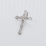 Kruishanger - 14 karaat Witgoud - 0.08ct. tw. Diamant