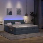 vidaXL Bedframe met matrassen 160x200cm fluweel donkergrijs, Huis en Inrichting, Slaapkamer | Bedden, Verzenden, 200 cm, 160 cm